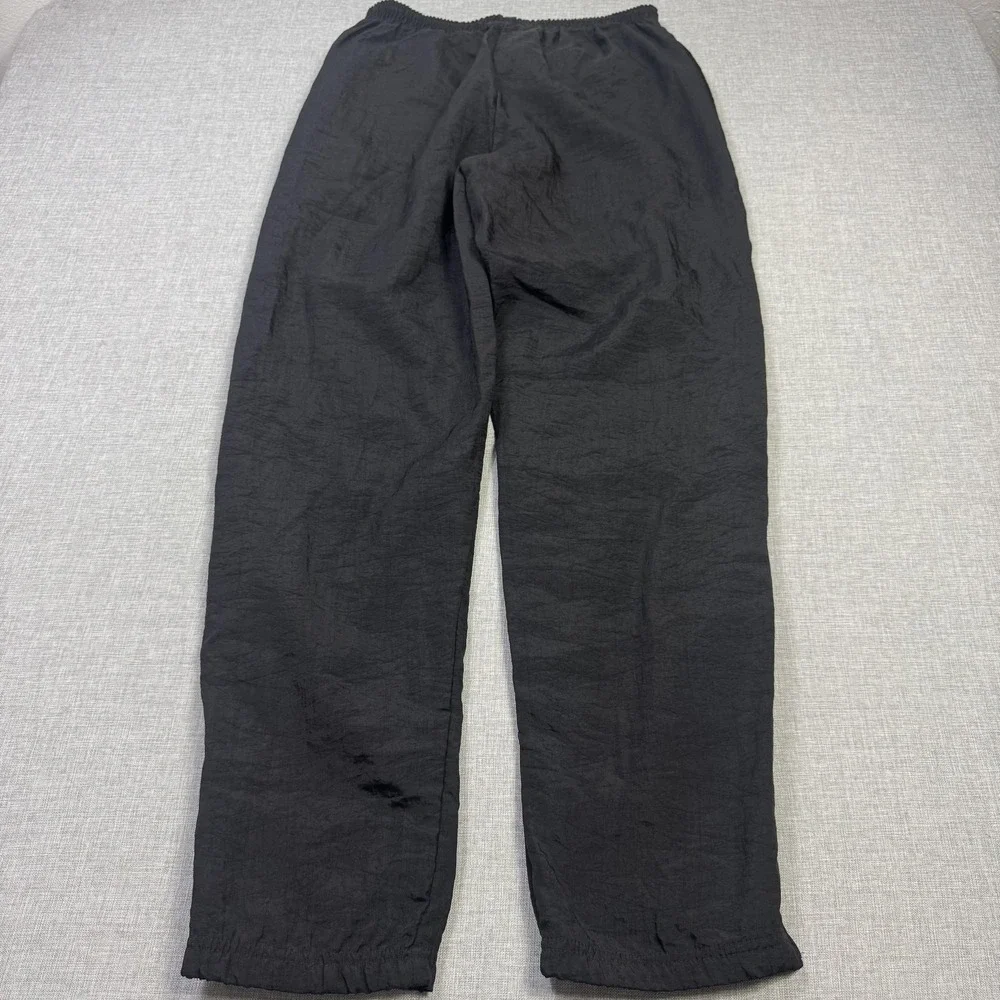 Reebok Vintage Windbreaker Track Pants Mens Medium Black Lightweight Drawstring